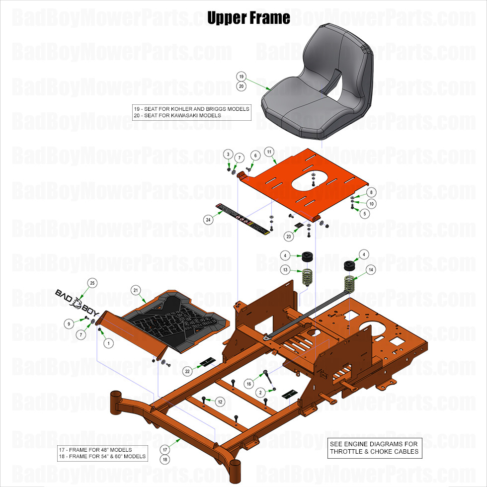 3783 - Bad Boy Mower Parts Lookup > 2025 > MZ Magnum > Upper Frame Assembly